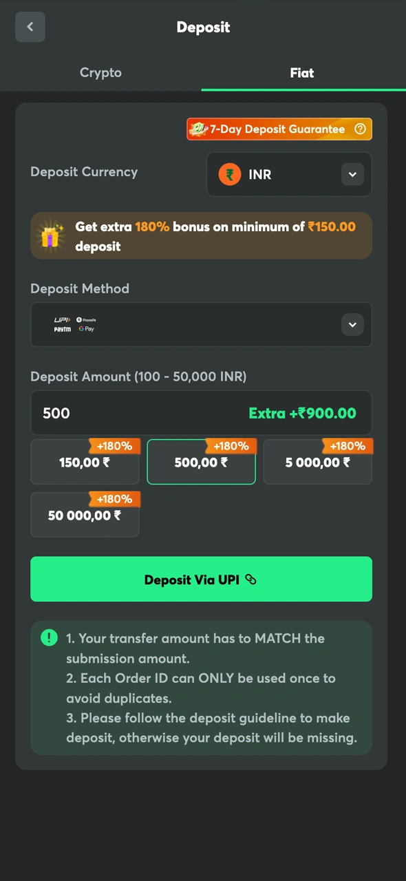 Make your first deposit at BC Game to trigger the bonus.