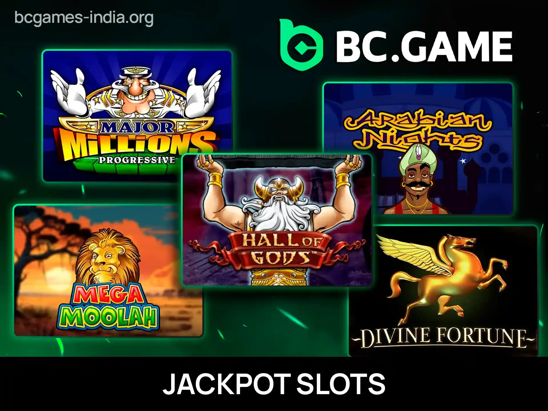 Chase massive progressive rewards on Jackpot Slots at BC Game.